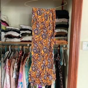 Free People wide leg orange paisley pant
